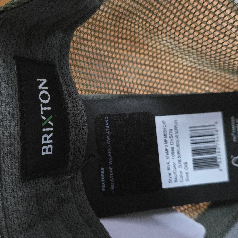 NWT Men's Brixton "Rival Stamp X MP Mesh Trucker Cap". Color Olive Surplus. O/S. - Picture 6 of 8